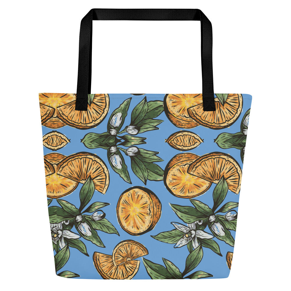 Citrus & Cigarettes Large Tote Bag W/ Inside Pocket