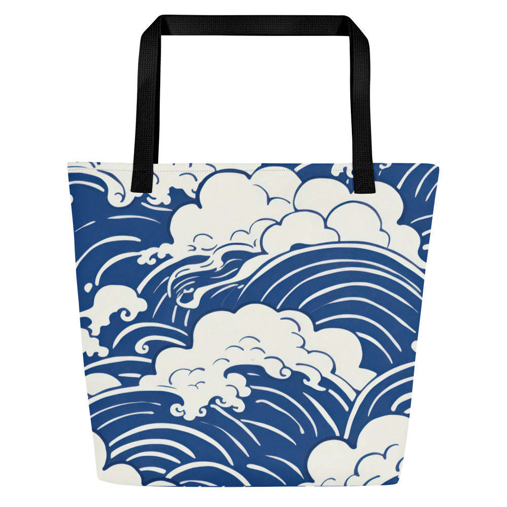 Waves Large Tote Bag W/ Inside Pocket