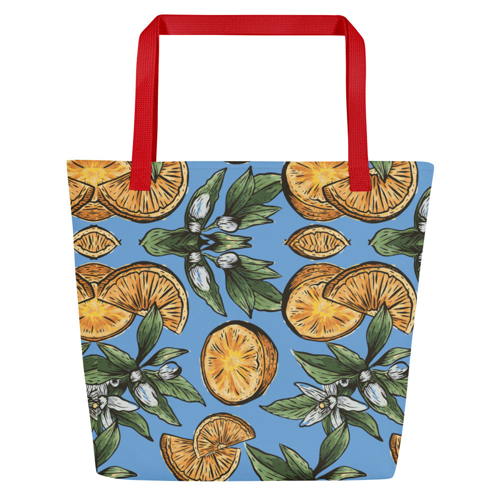 Citrus & Cigarettes Large Tote Bag W/ Inside Pocket