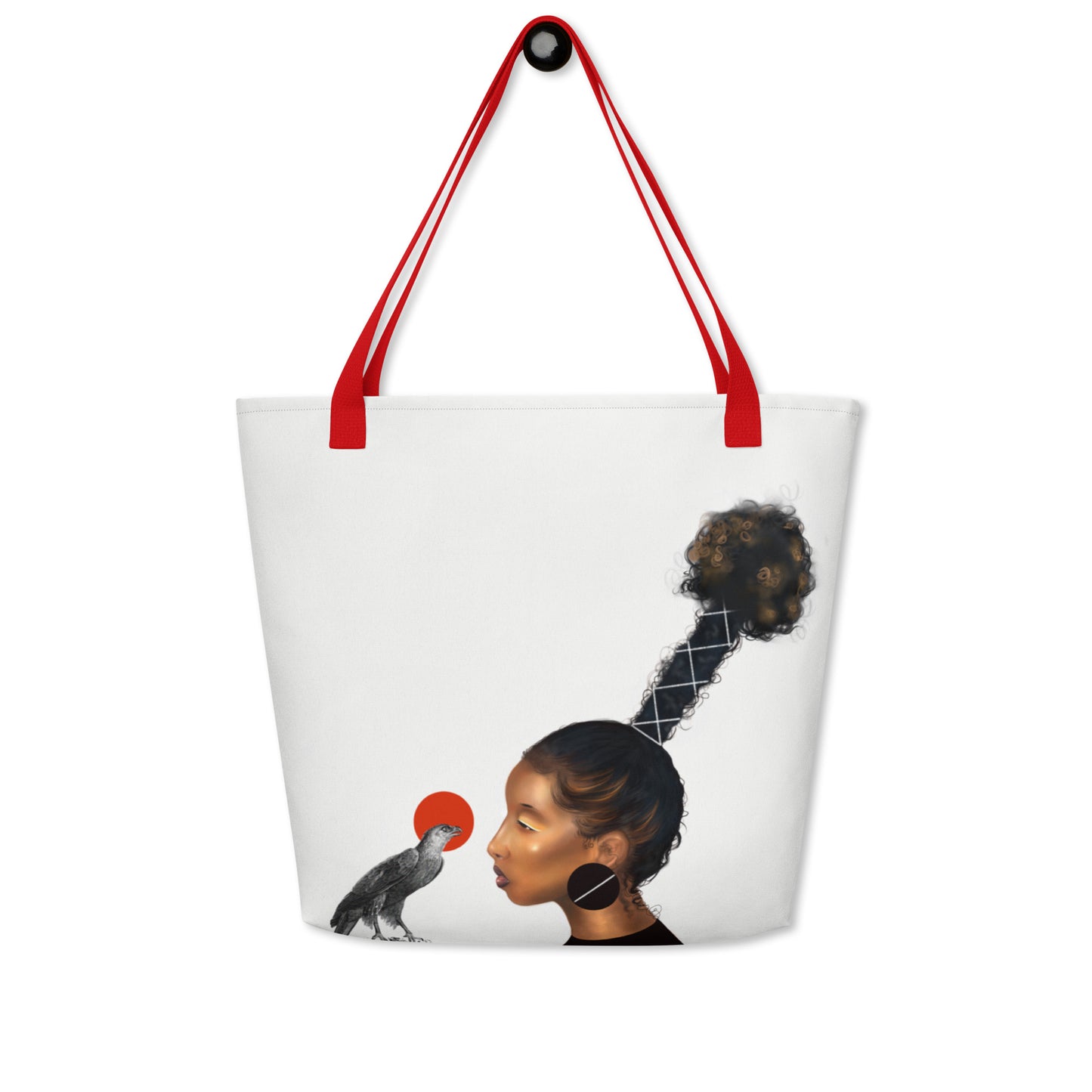 Oshun And The Falcon Large Tote Bag W/ Inside Pocket