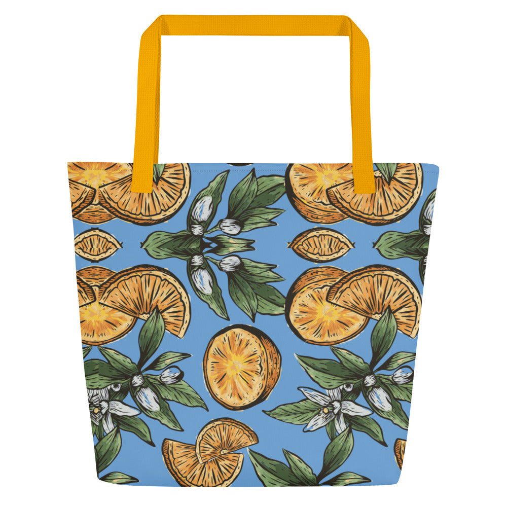 Citrus & Cigarettes Large Tote Bag W/ Inside Pocket