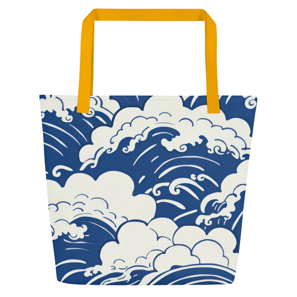 Waves Large Tote Bag W/ Inside Pocket