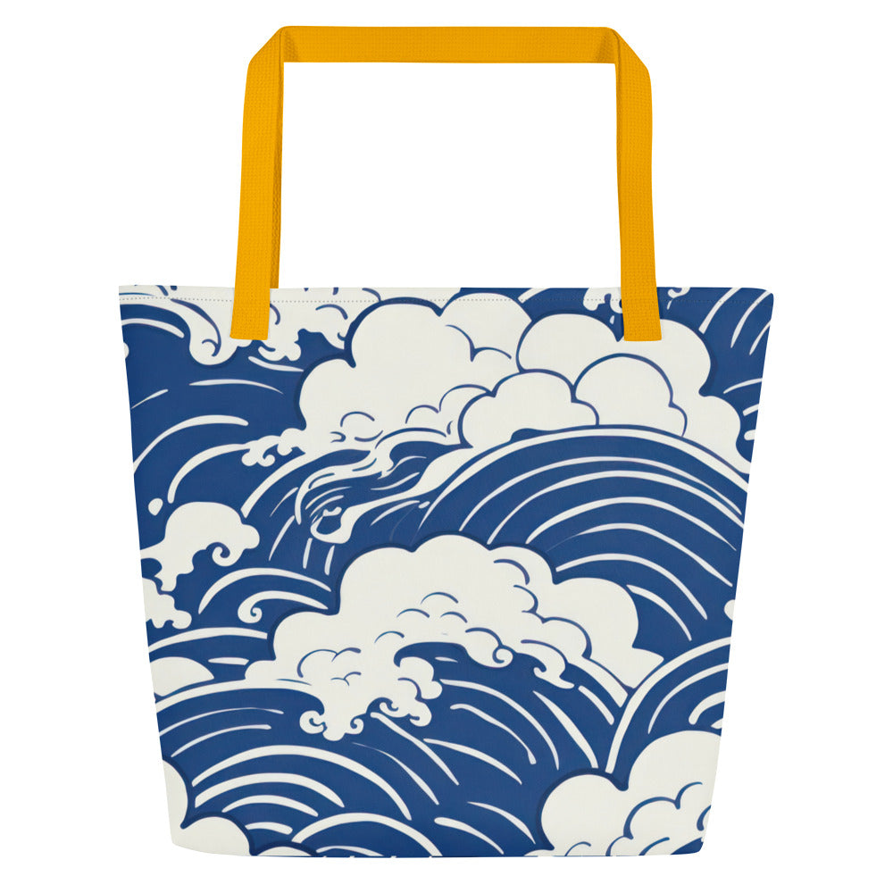 Waves Large Tote Bag W/ Inside Pocket