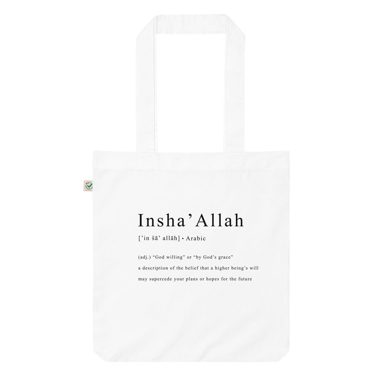 Insha'Allah Organic Tote Bag